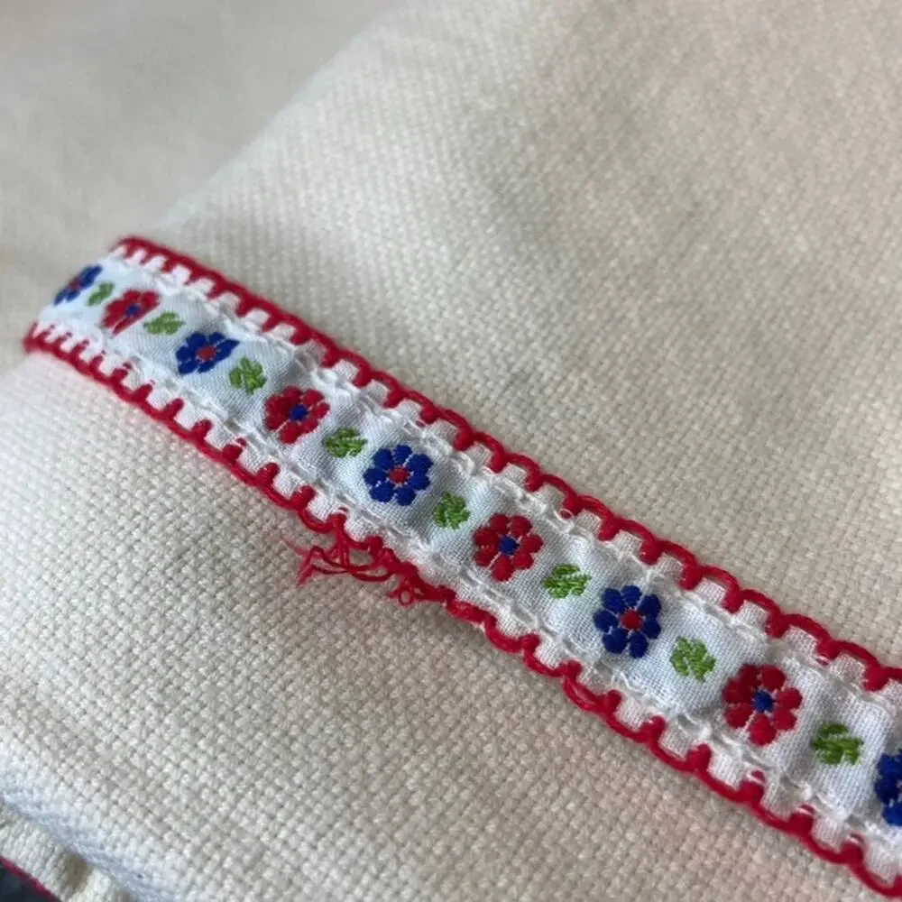 Vintage Embroidered Canvas Retro Tablecloth